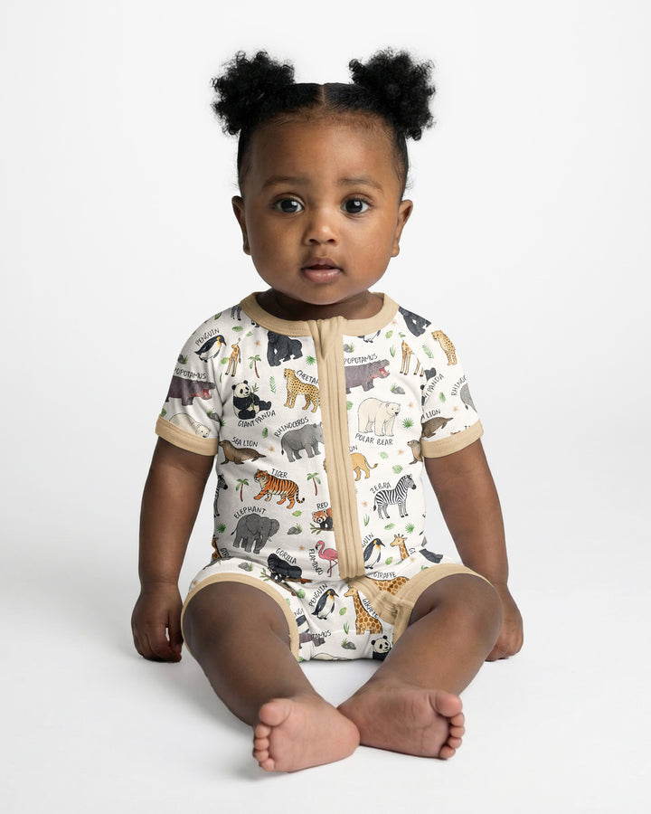 Safari Animals Bamboo Shorty Zippy