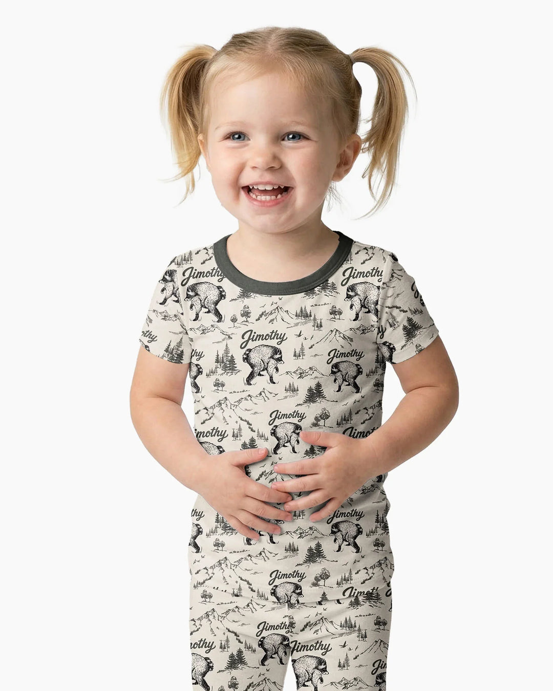 Conjunto de pijama de dos piezas de manga corta de bambú