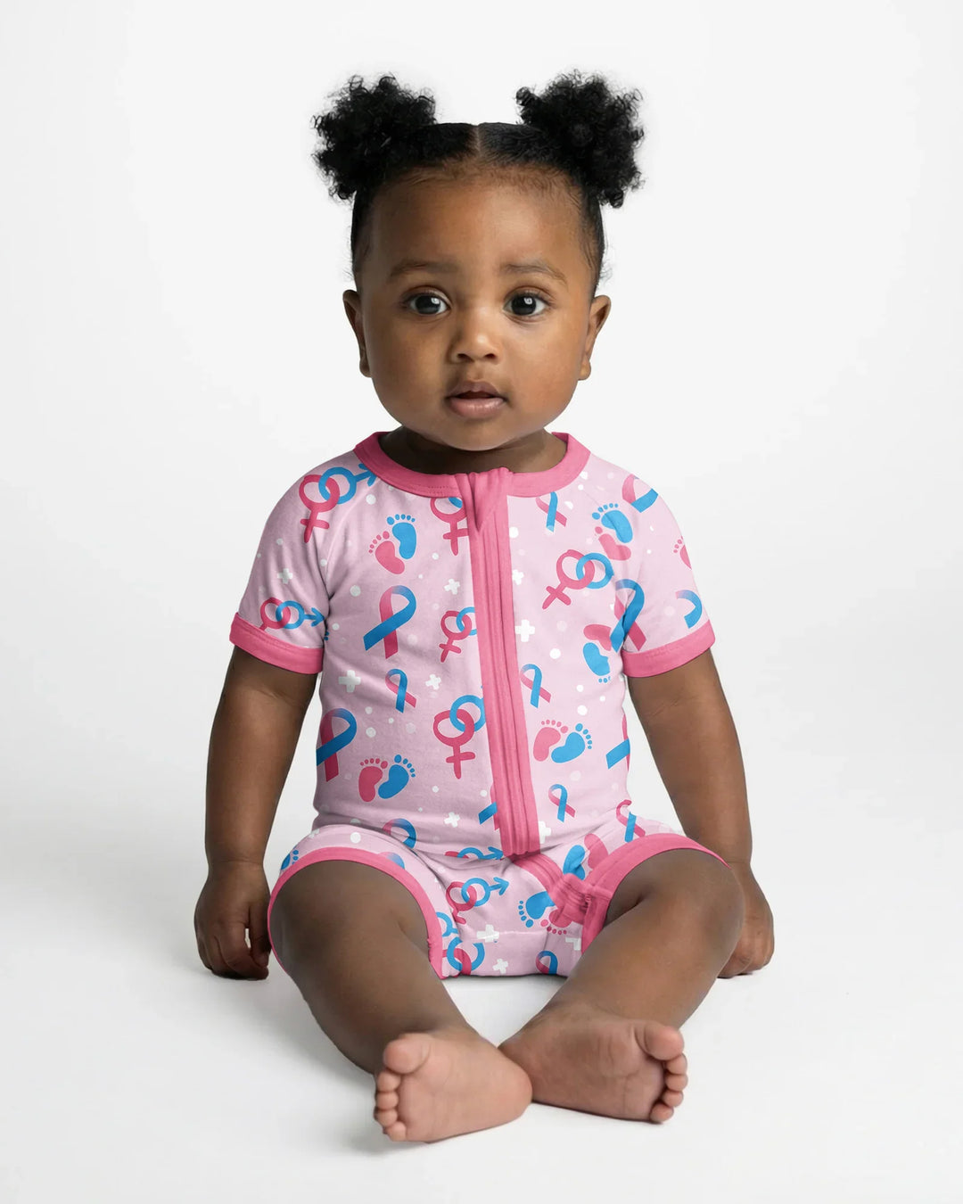Infertility Awareness Blue and Pink Bamboo Shorty Zippy