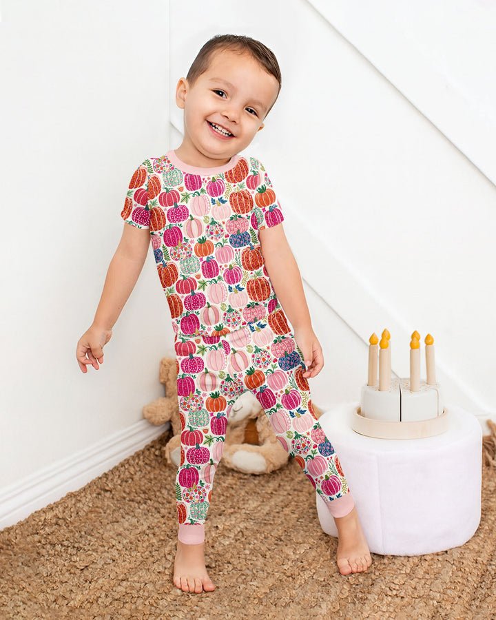 Pumpkin & Bloom Bamboo Two Piece Short Sleeve Pajama Set
