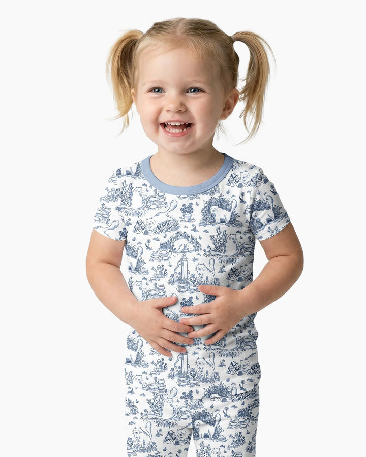 Conjunto de pijama de dos piezas de manga corta de bambú