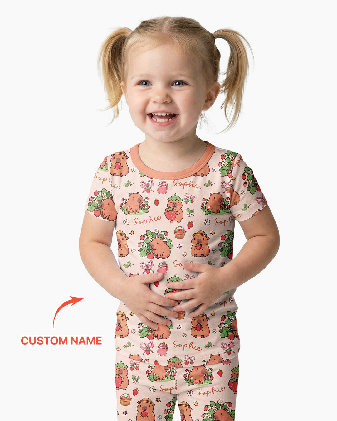 Zweiteiliges, kurzärmliges Pyjama-Set mit Marienkäfern
