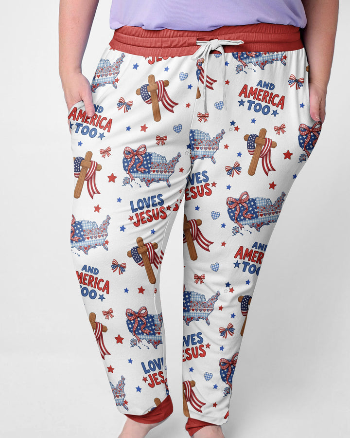 Loves Jesus And America Too Bamboo Women Pajama Set