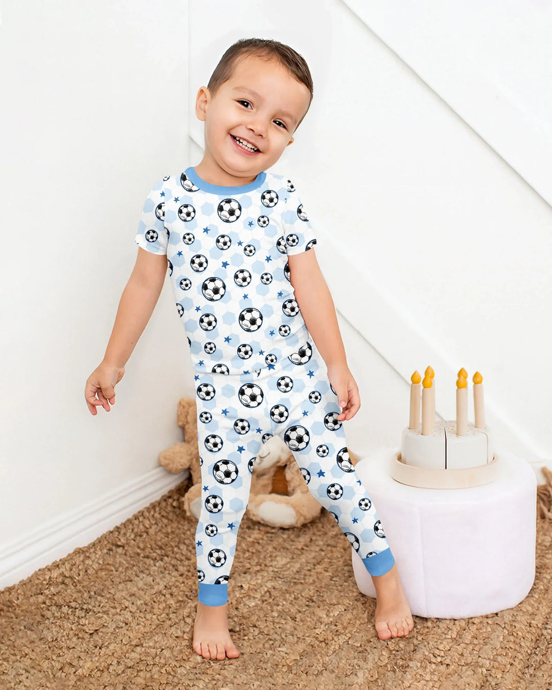 Goal Squad Family Matching Bamboo Two Piece Short Sleeve Pajama Set