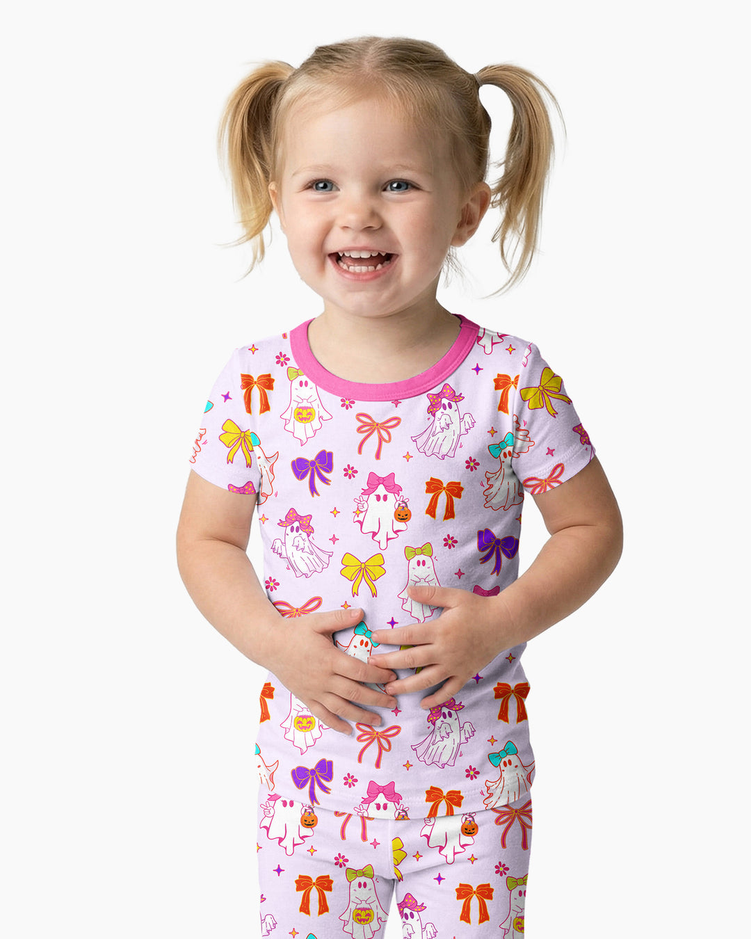 Coquette Ghost & Bow Bamboo Two Piece Short Sleeve Pajama Set