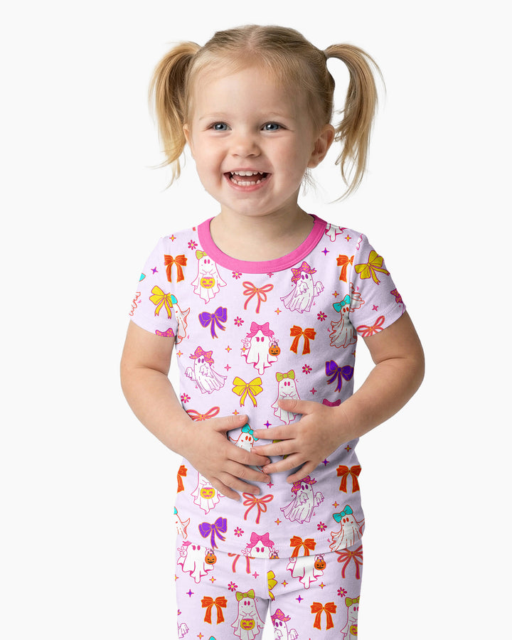 Coquette Ghost & Bow Bamboo Two Piece Short Sleeve Pajama Set