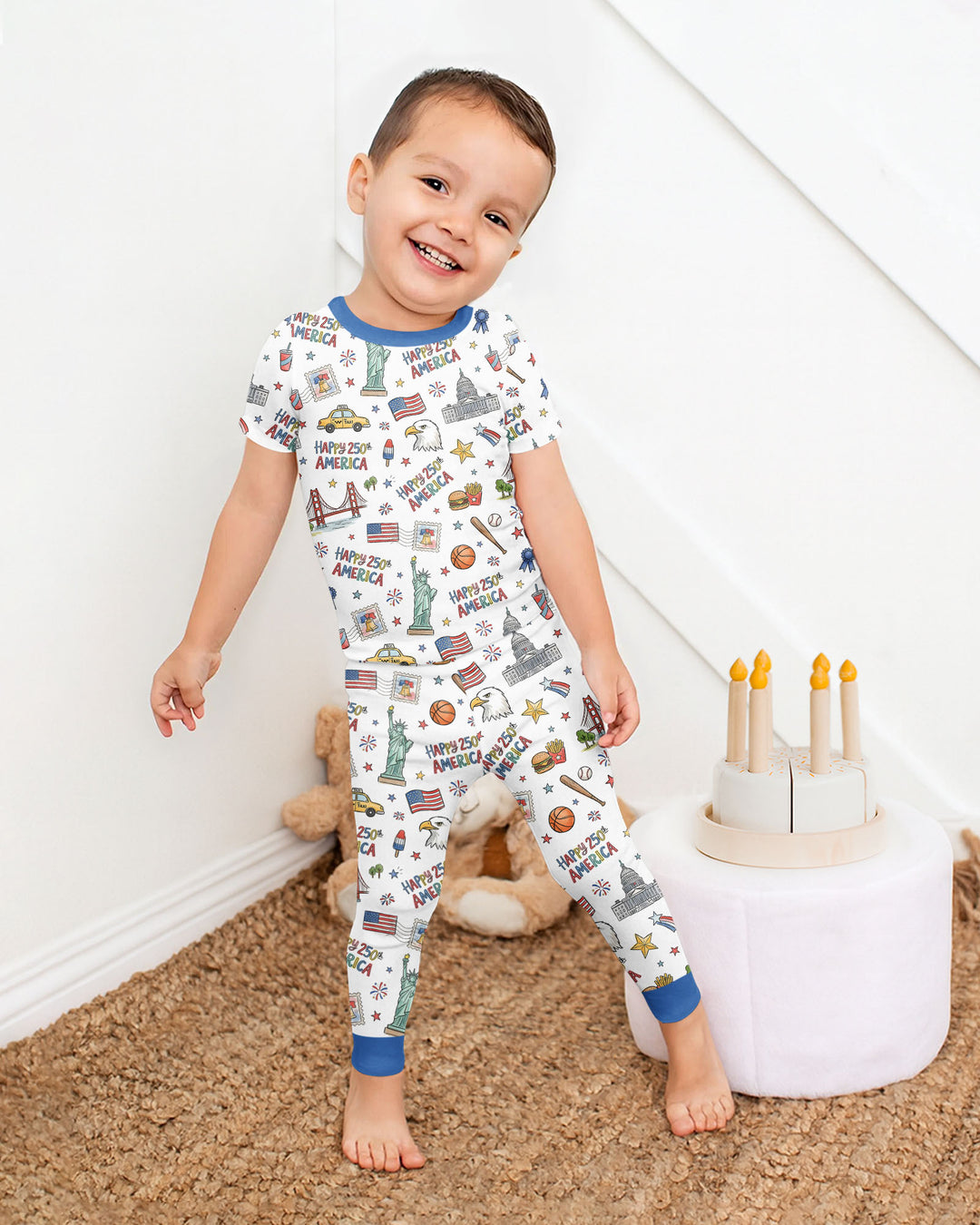 America 250 Celebration Bamboo Two Piece Short Sleeve Pajama Set