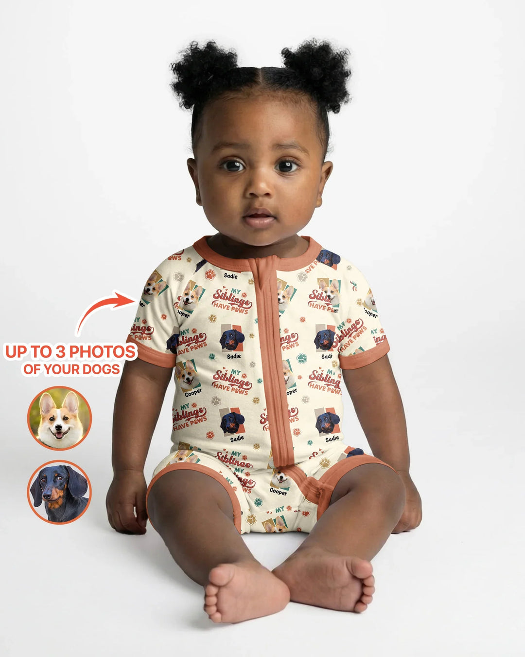 Custom Dog Photos "My Siblings Have Paws" Bamboo Shorty Zippy
