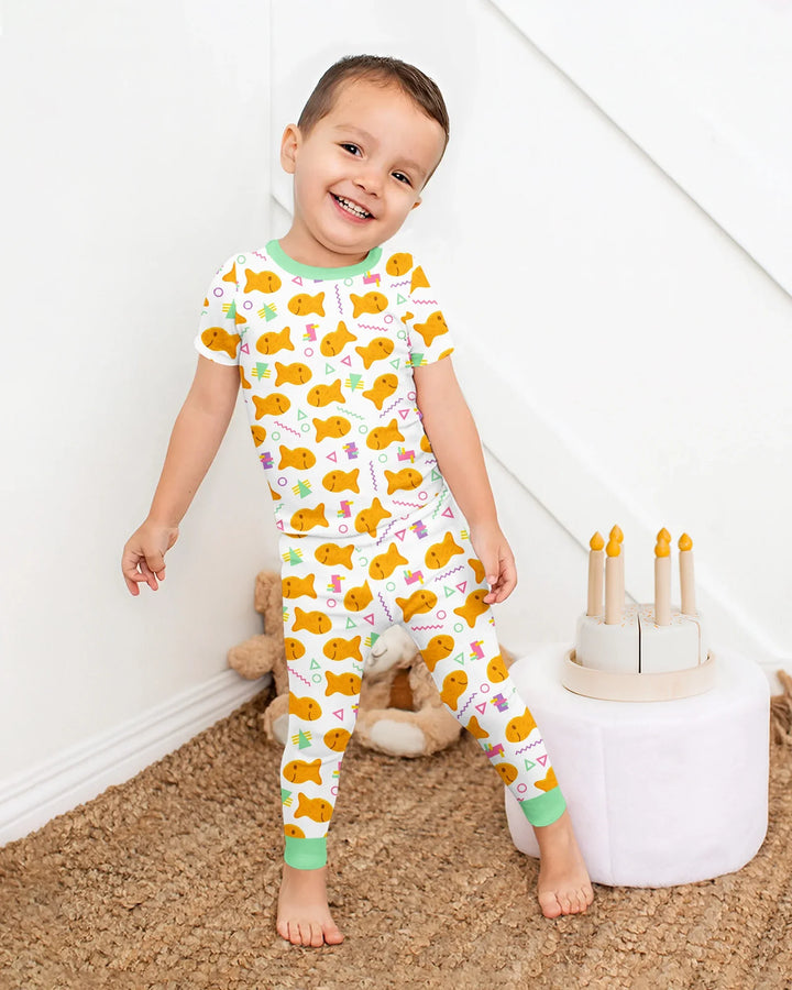 Conjunto de pijama de dos piezas de manga corta de bambú