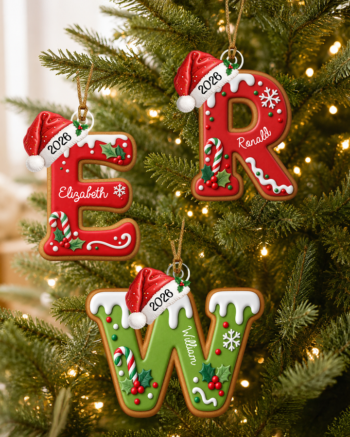 Personalized Gingerbread Letter Acrylic Ornament