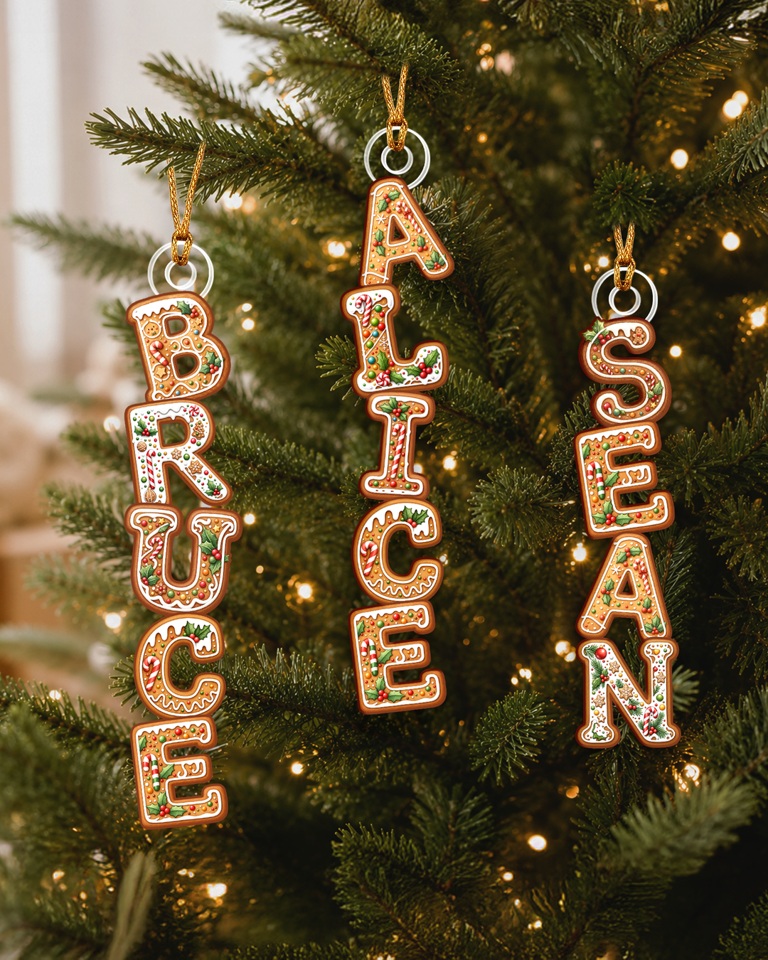 Christmas Gingerbread Letter Acrylic Ornament