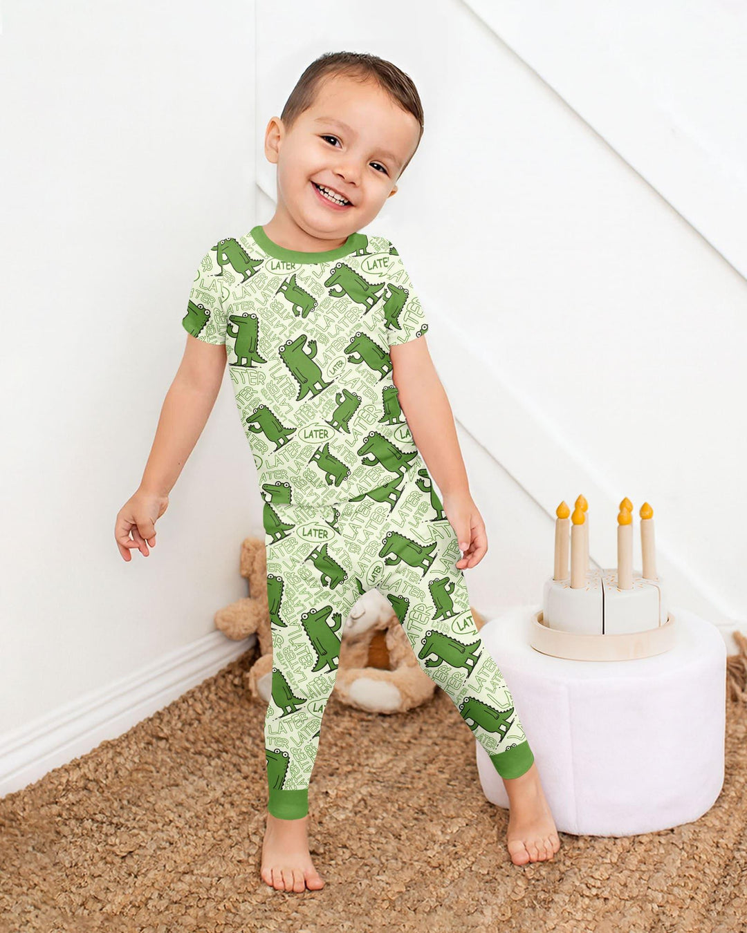 Zweiteiliges, kurzärmliges Pyjama-Set mit Marienkäfern