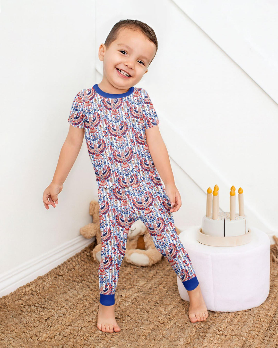 Patriotic Eagle Bamboo Two Piece Short Sleeve Pajama Set
