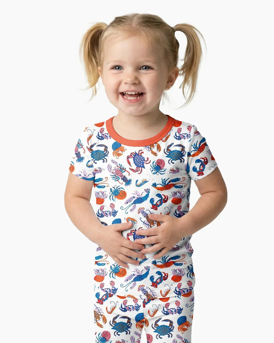 Crustacean Nation Family Matching Bamboo Two Piece Short Sleeve Pajama Set