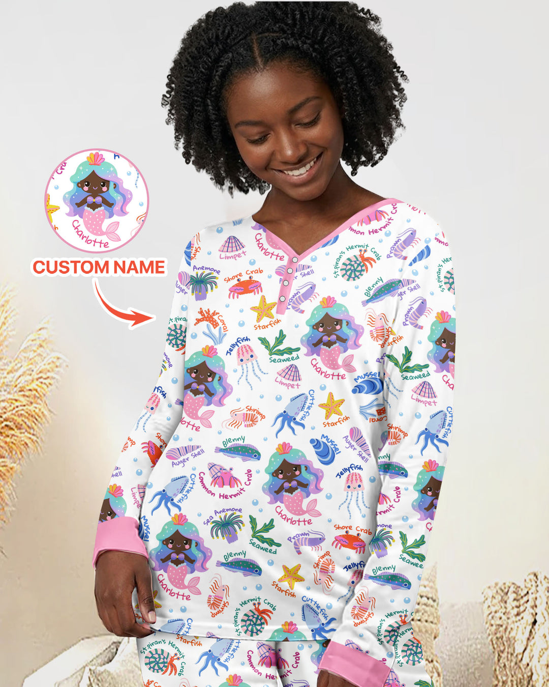 Plantilla Pijama de Bambú Personalizado para Mujer