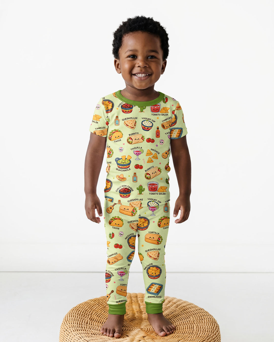 Conjunto de pijama de dos piezas de manga corta de bambú