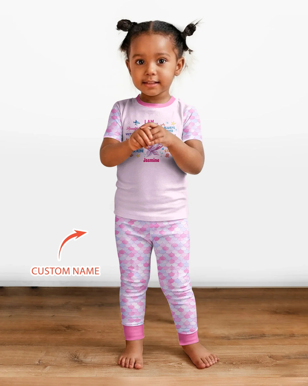 Conjunto de pijama de dos piezas de bambú de manga corta, plantilla personalizada