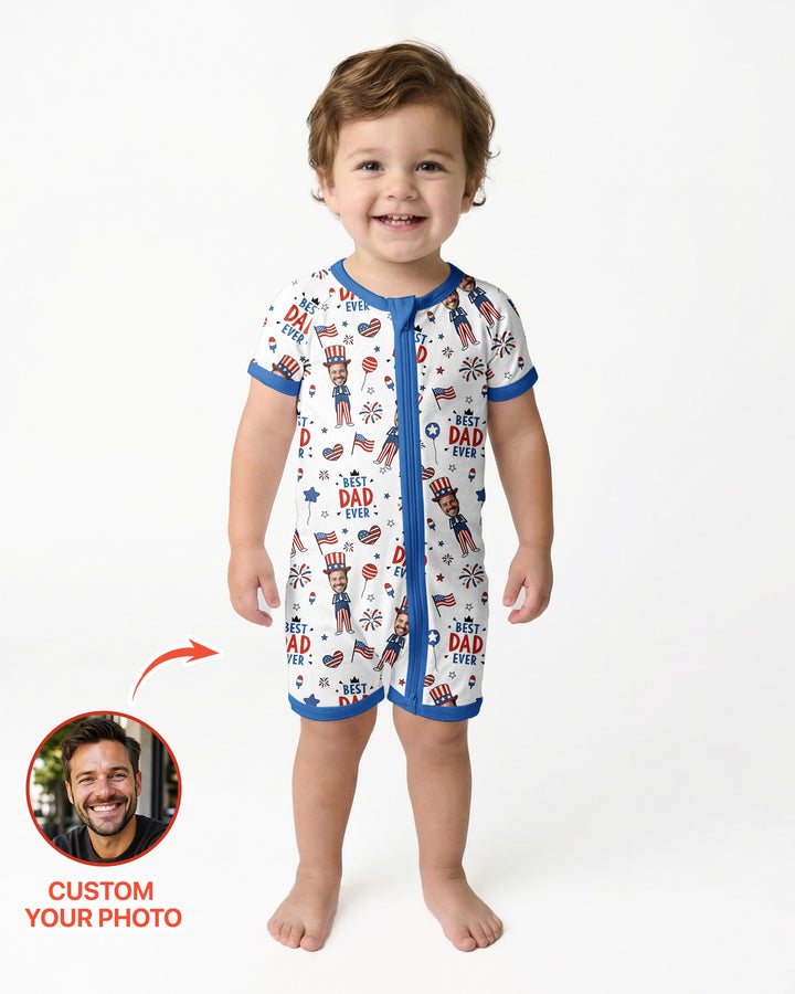 Plantilla PERSONALIZADA de Bambú Pijama Corto con Cremallera