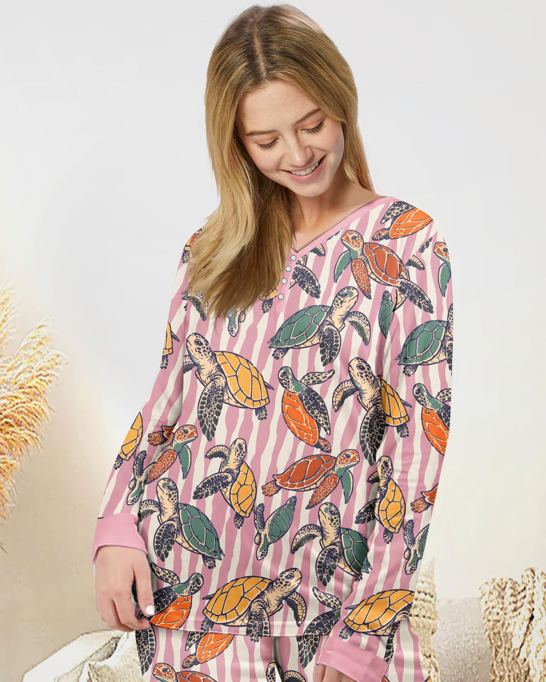 Plantilla de conjunto de pijama de mujer de bambú
