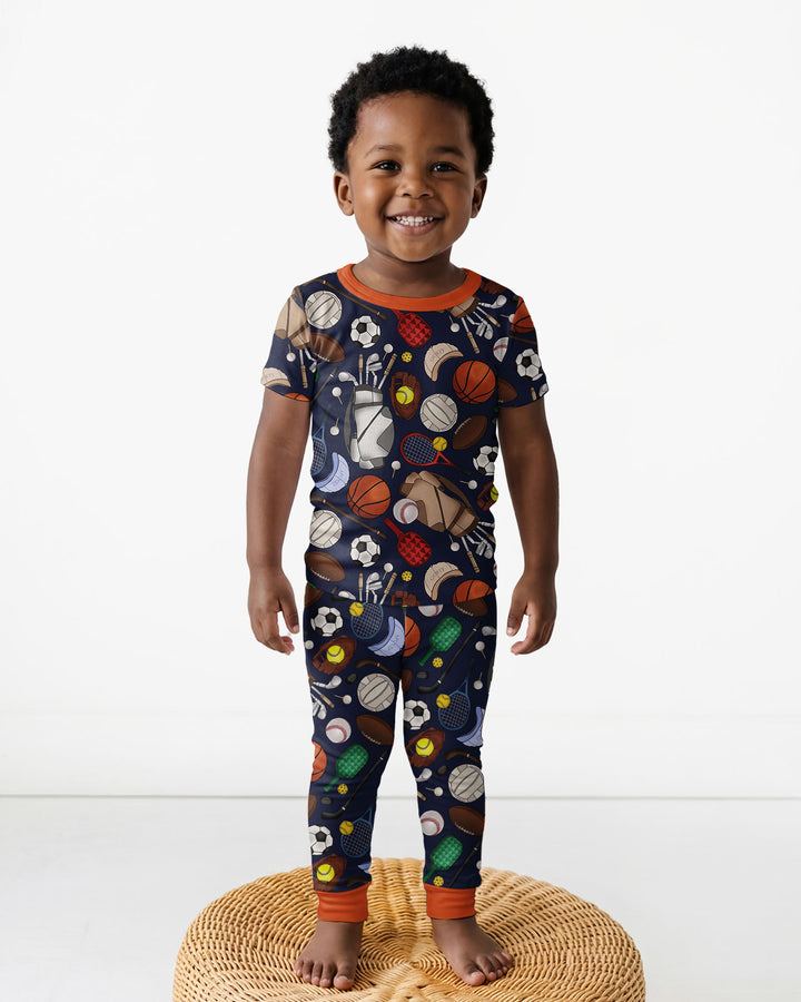 Sports Equipment Bamboo Two Piece Short Sleeve Pajama Set