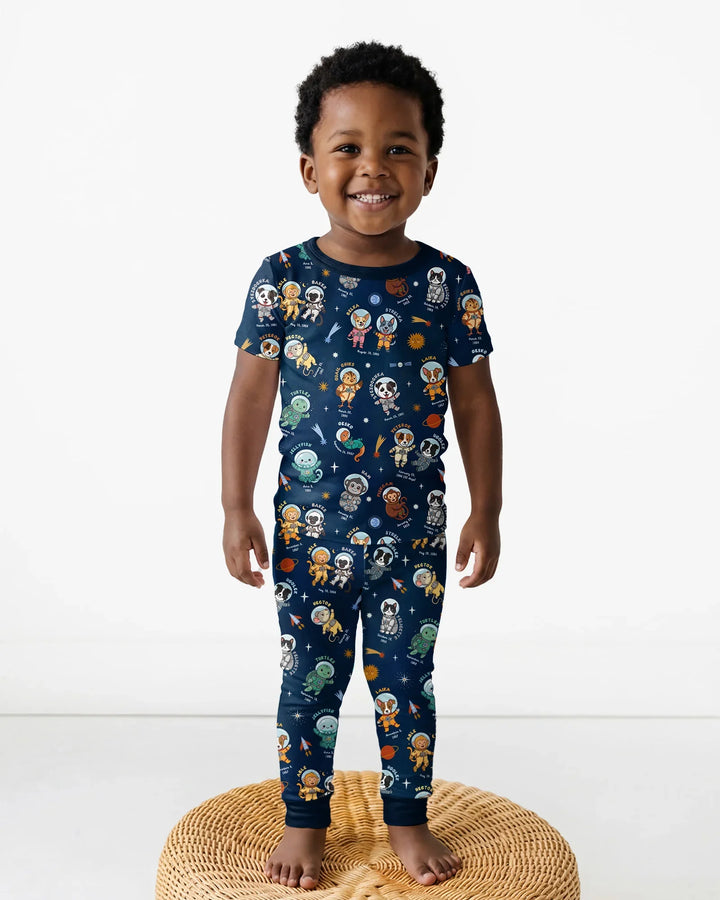 Animal Astronauts Bamboo Two Piece Short Sleeve Pajama Set