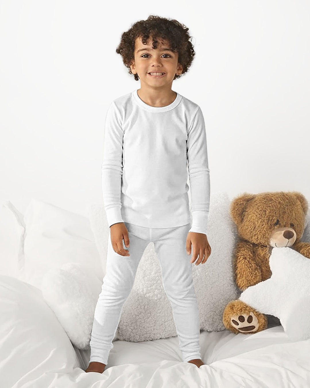 Bambus-Zweiteiler-Pyjama-Set in Weiß