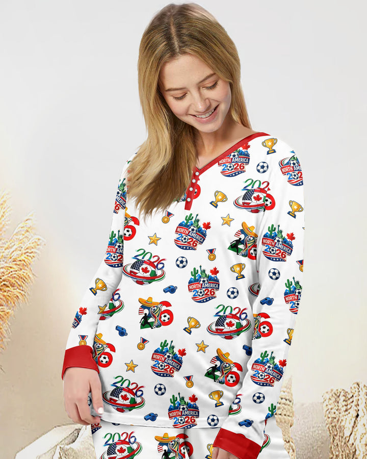 World Soccer North America 2026 Family Matching Bamboo Women Pajama Set