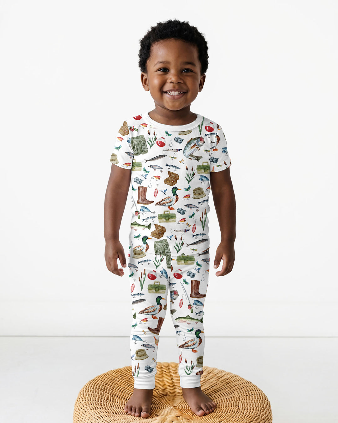 Daddy's Fishing Buddy Daddy& Me Matching Bamboo Two Piece Short Sleeve Pajama Set