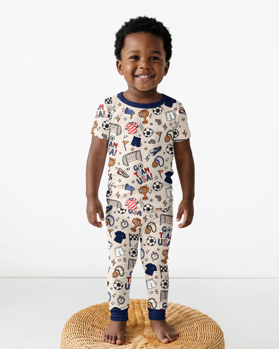 Soccer Go Team USA Bamboo Two Piece Short Sleeve Pajama Set