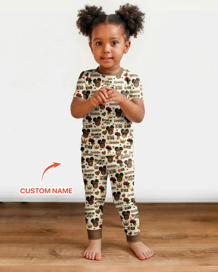 Conjunto de pijama de dos piezas de bambú de manga corta, plantilla personalizada