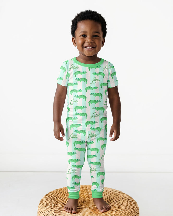 Later Gator Bamboo Two Piece Short Sleeve Pajama Set