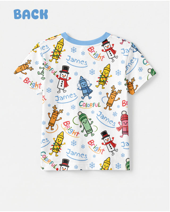 Custom Name Bright & Colorful Bamboo Crewneck T-Shirt