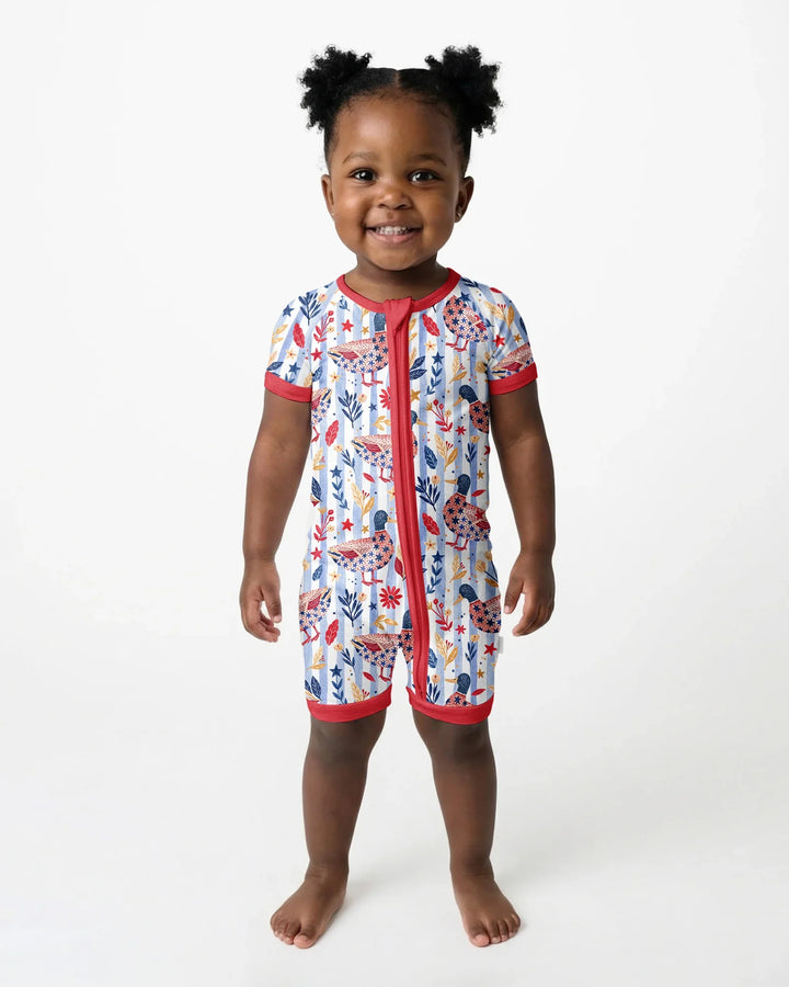 Patriotic Mallard Duck Bamboo Shorty Zippy