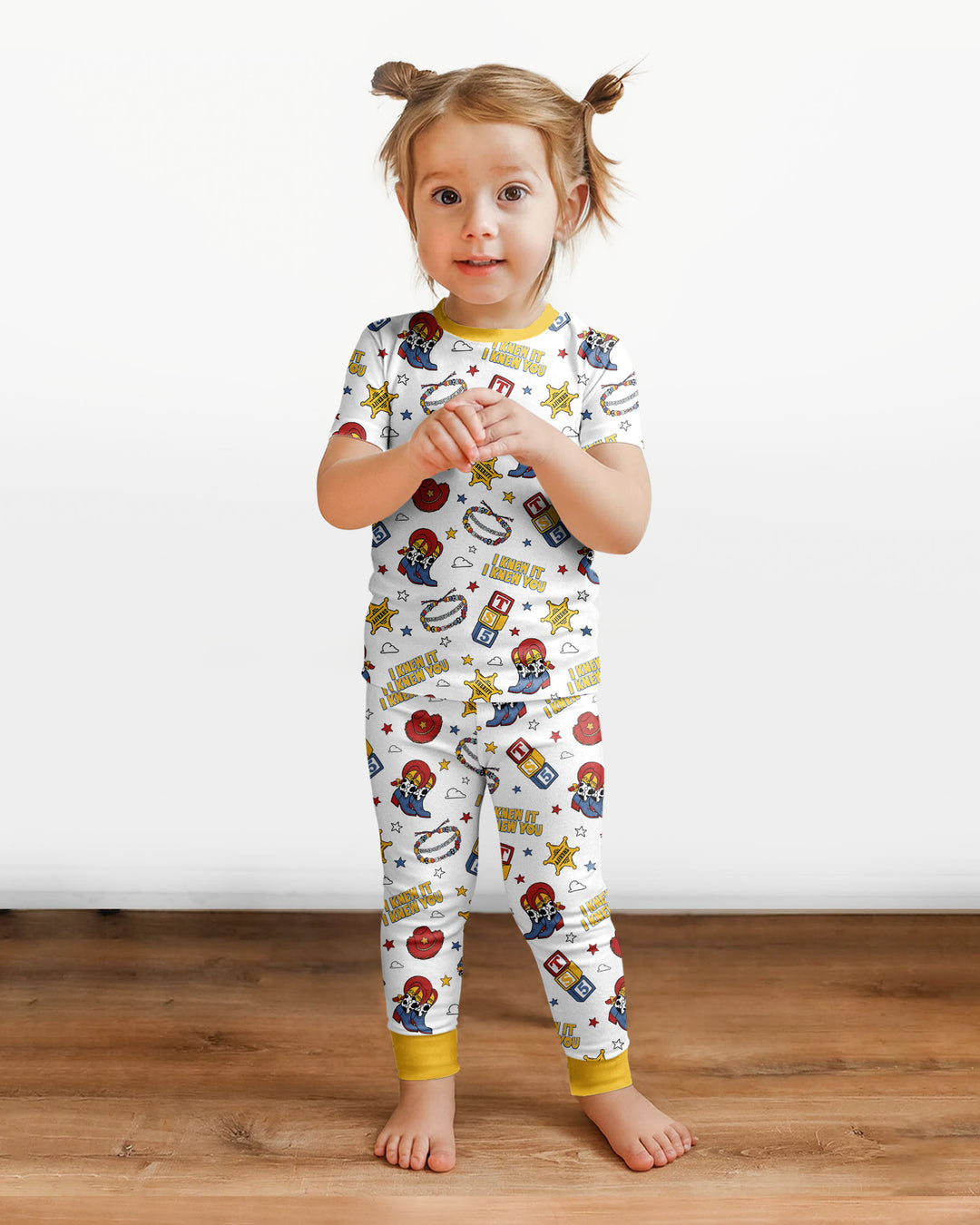 Little Cowgirl Bamboo Two Piece Short Sleeve Pajama Set
