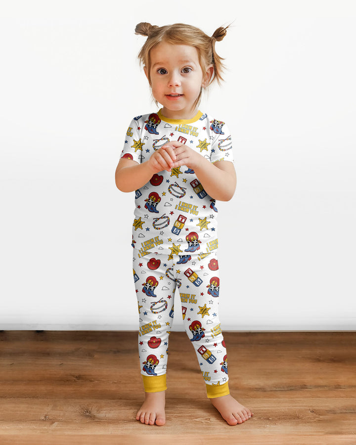 Little Cowgirl Bamboo Two Piece Short Sleeve Pajama Set