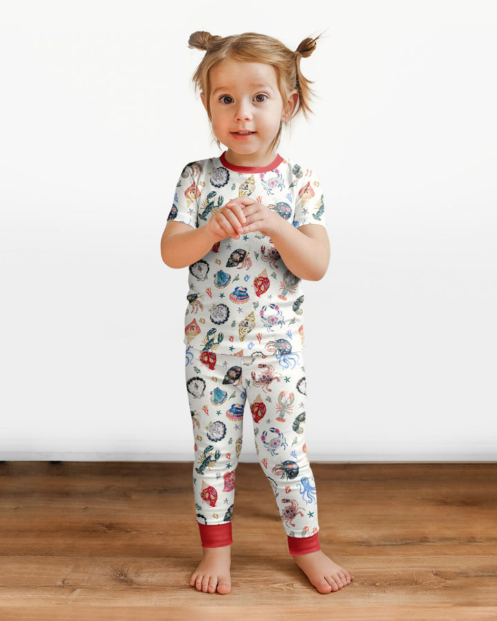 Preppy Coastal Bamboo Two Piece Short Sleeve Pajama Set