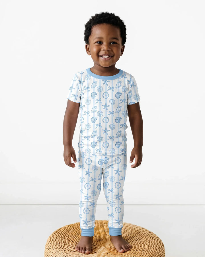Conjunto de pijama de dos piezas de manga corta de bambú