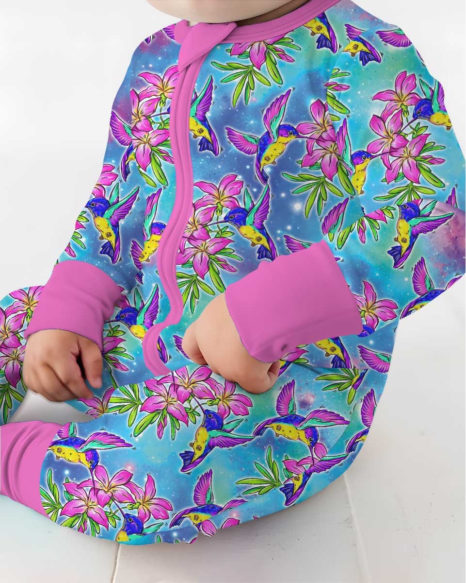 Floral Hummingbird Bamboo Convertible Zippy