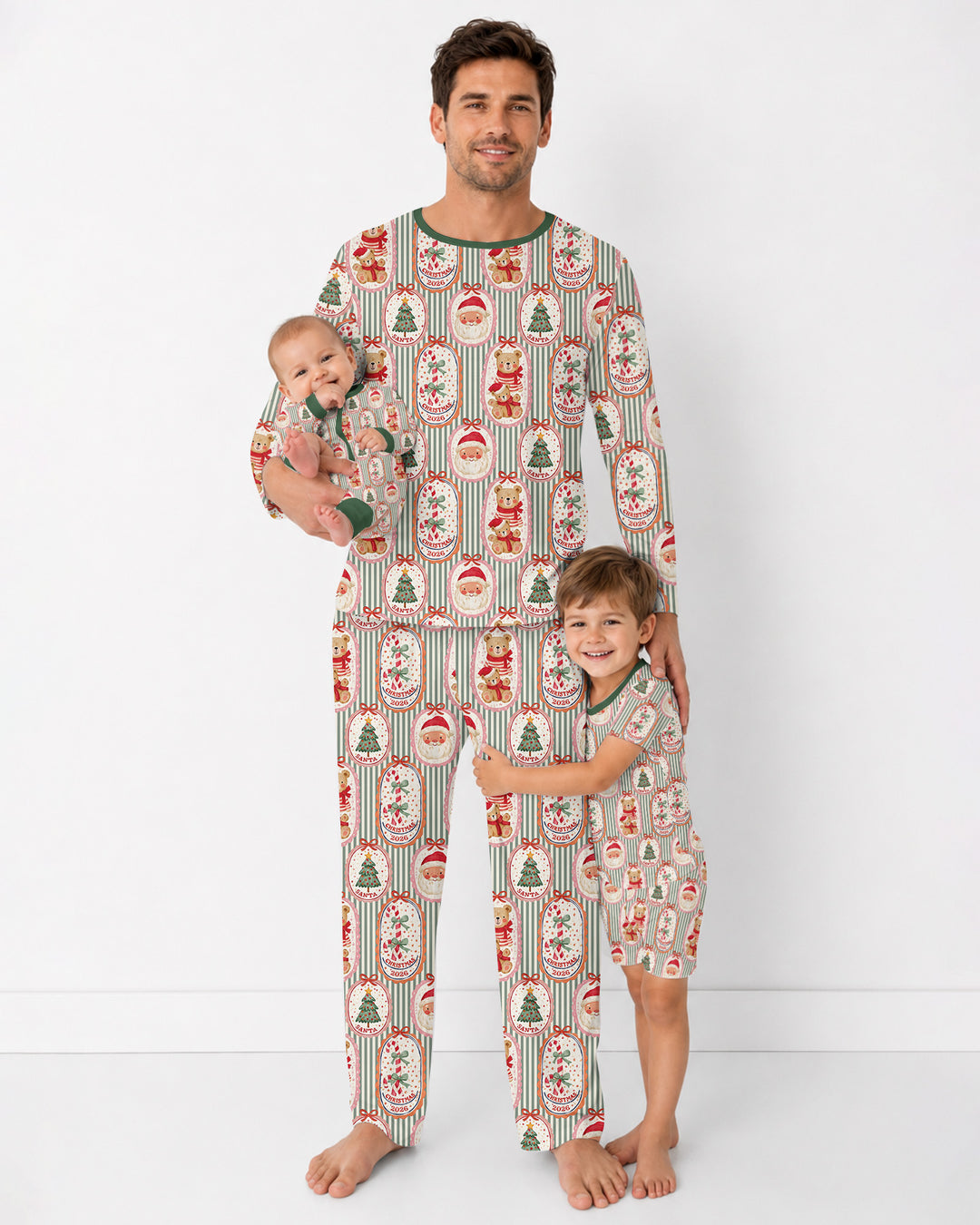 Teddy Bear Christmas Bamboo Men's Pajama Set