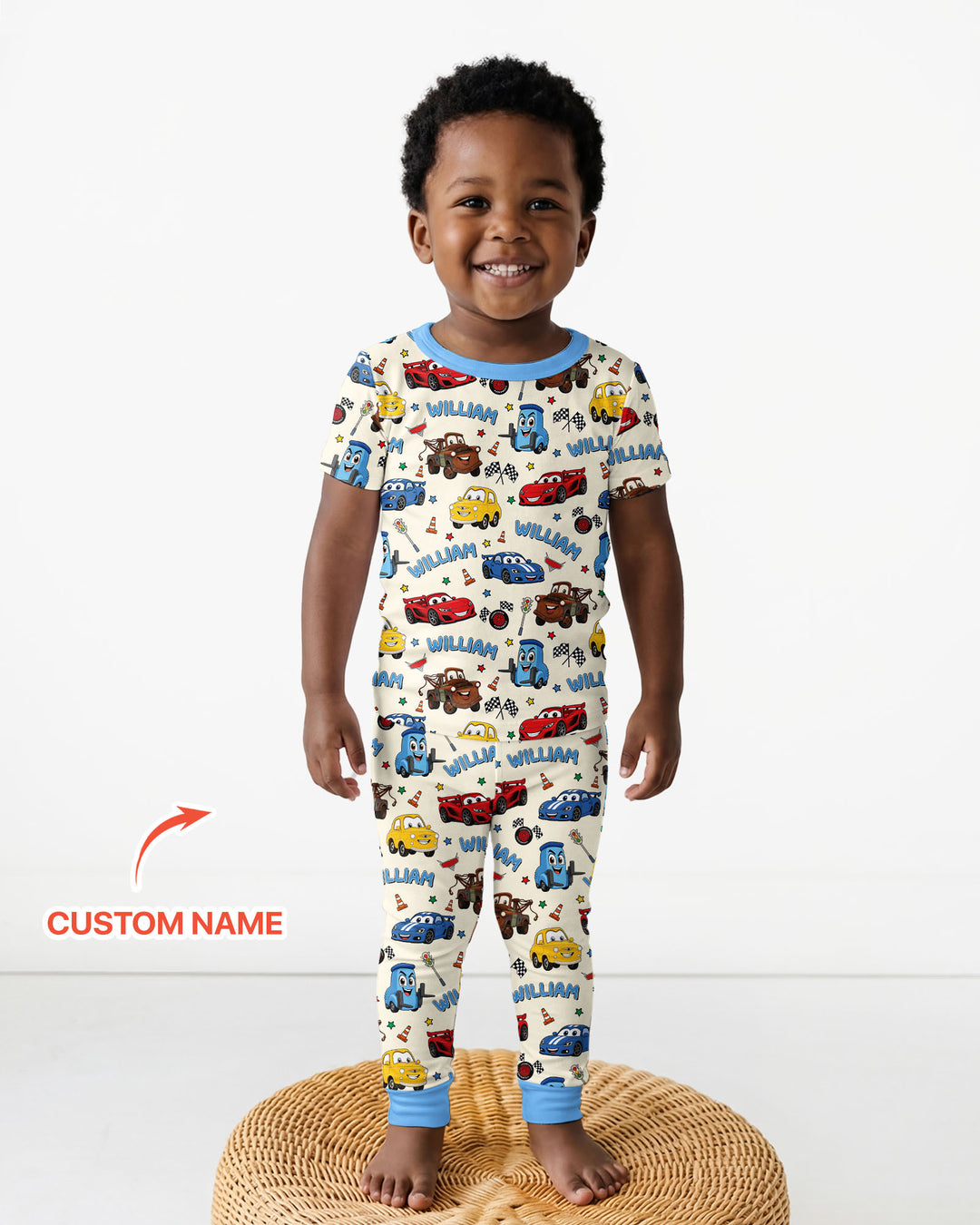 Car Movie Bamboo Two Piece Short Sleeve Pajama Set