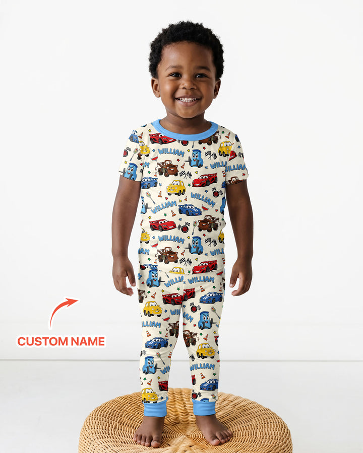 Car Movie Bamboo Two Piece Short Sleeve Pajama Set