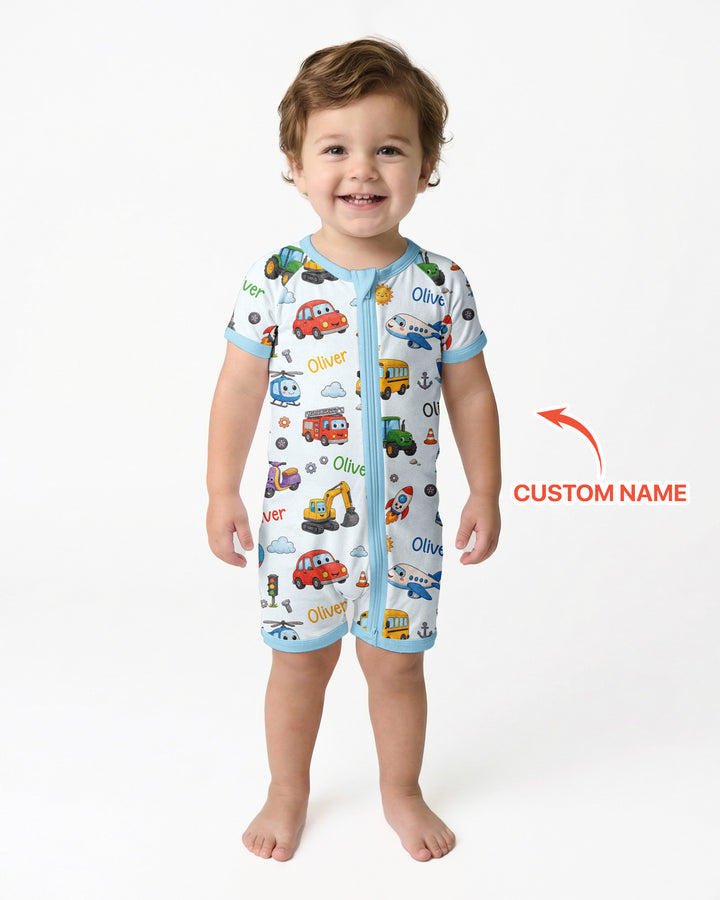 Plantilla PERSONALIZADA de Bambú Pijama Corto con Cremallera
