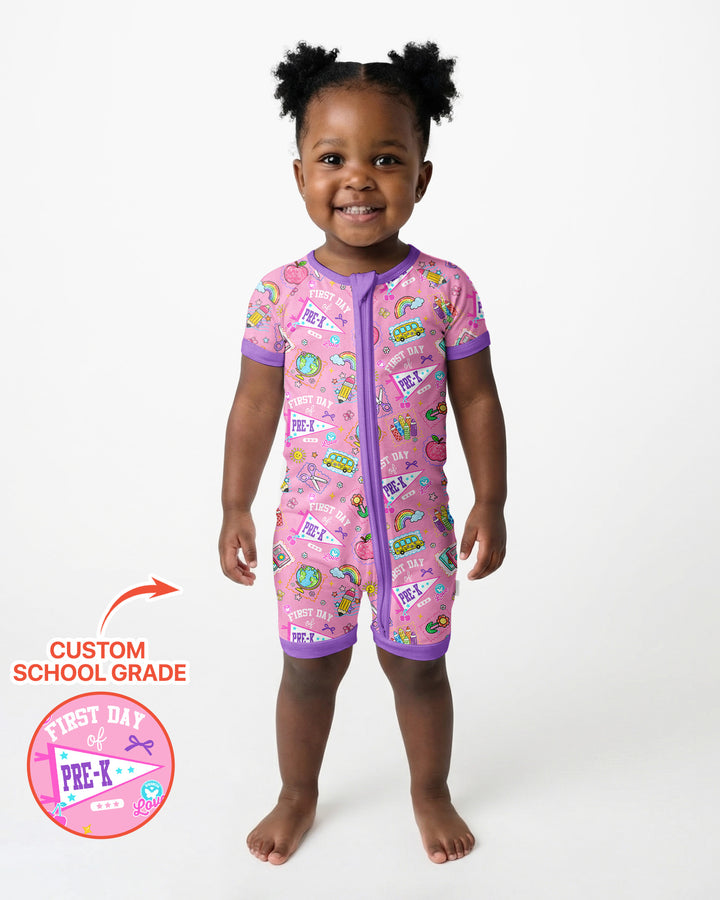 Plantilla PERSONALIZADA de Bambú Pijama Corto con Cremallera