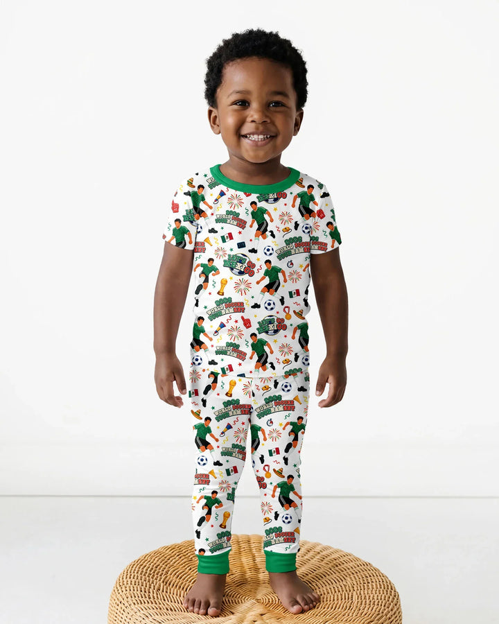 Conjunto de pijama de dos piezas de manga corta de bambú