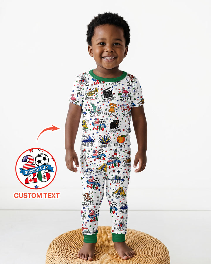 2026 Soccer Cup Host Citties Bamboo Two Piece Short Sleeve Pajama Set
