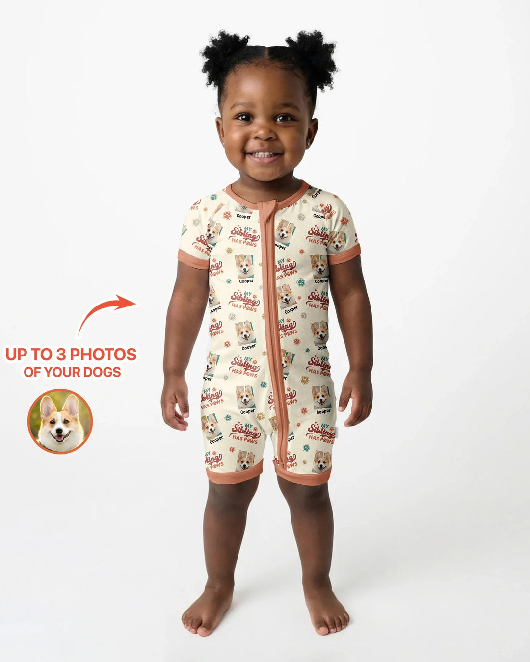 Custom Dog Photos "My Siblings Have Paws" Bamboo Shorty Zippy