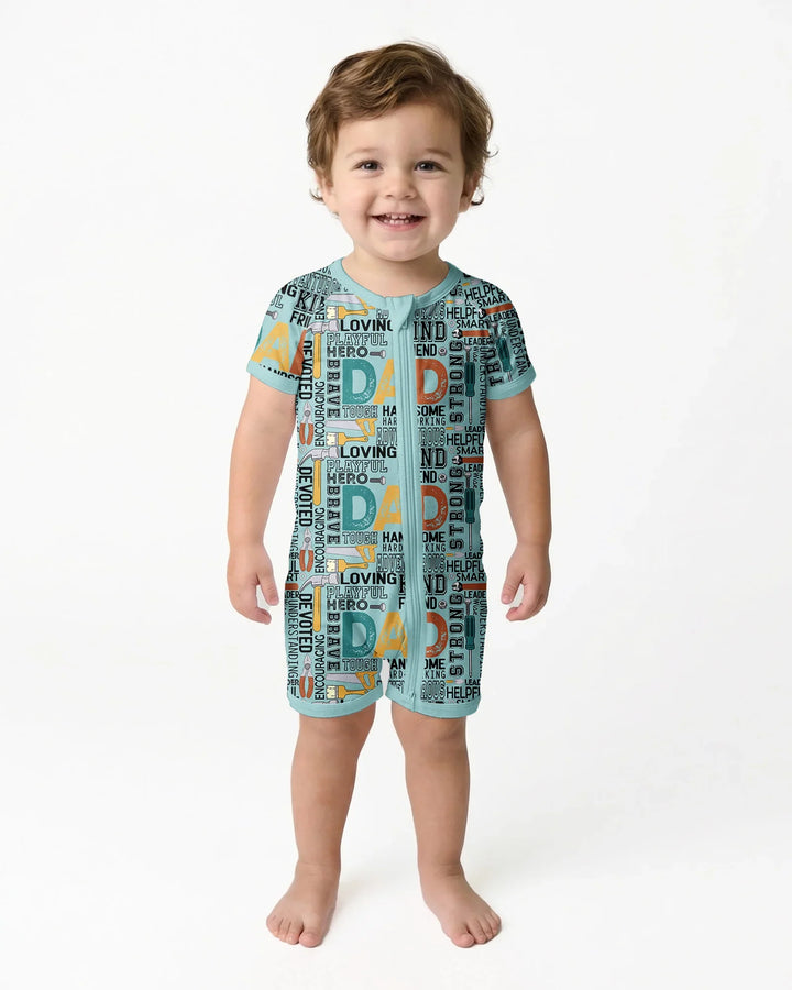 Dad Word Collage Bamboo Shorty Zippy