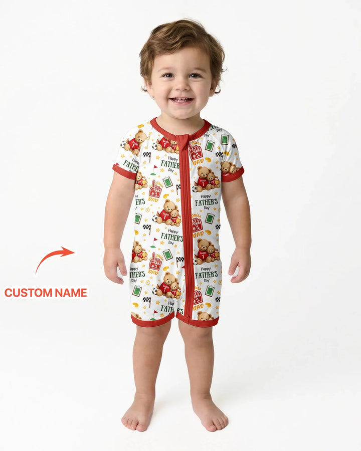 You're #1 Dad Daddy & Me Matching Bamboo Shorty Zippy