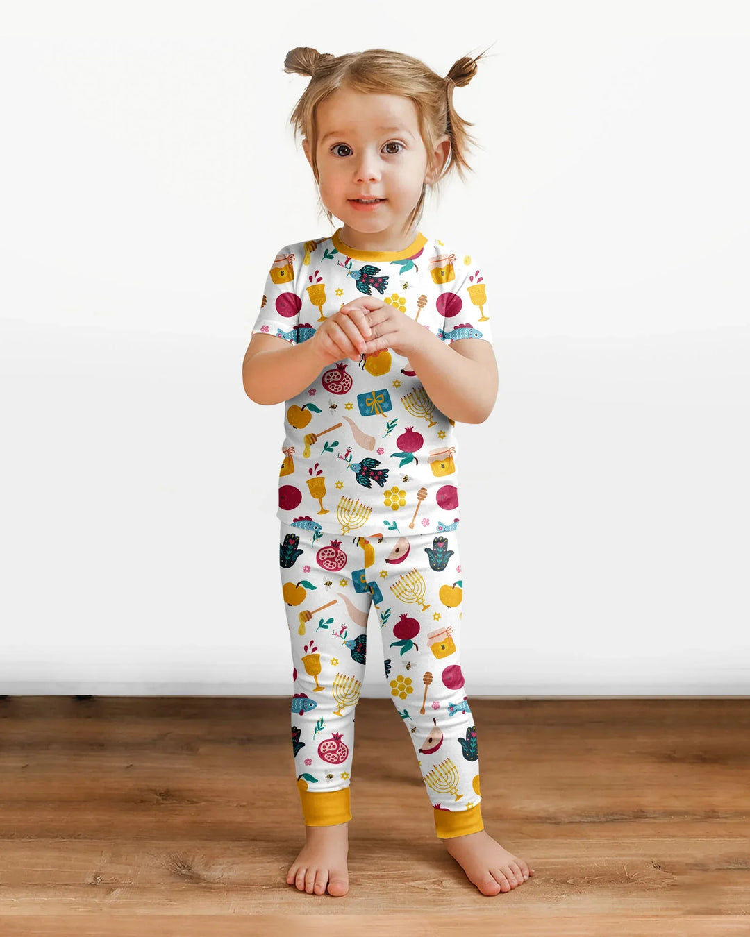Shanah Tovah Party Bamboo Two Piece Short Sleeve Pajama Set