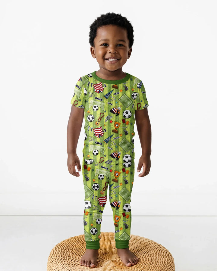 Conjunto de pijama de dos piezas de manga corta de bambú
